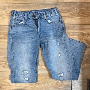 Classic Distressed Women's Blue Levi 505 Jeans